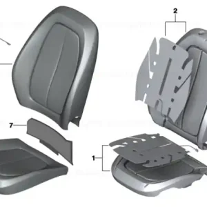 Reducere specială Capac spătar țesătură/piele, dreapta, GRANIT-BRAUN - BMW
