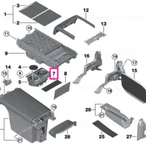Retur ușor Mat insert, storage compartment, front - BMW