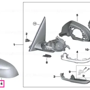 Ouside mirror shroud, Carbon, left - BMW Premium