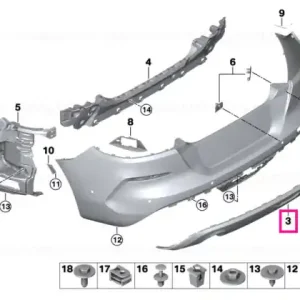 Panou ornamental bara spate jos LINES - BMW Popular