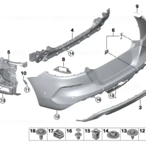 Panel, bumper, primed, rear PDC - BMW Cumpără acum