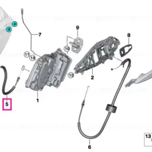Rear door handle bowden cable - BMW Livrare gratuită
