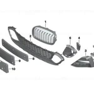 Lid ornamental grille, left -M- - BMW Promoție