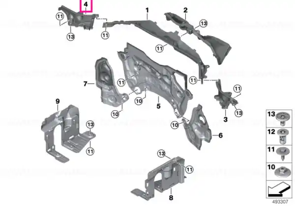 Firewall, upper section, right - BMW Chilipir