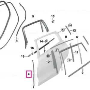 Weatherstripping, B-pillar, left - BMW Cumpără acum