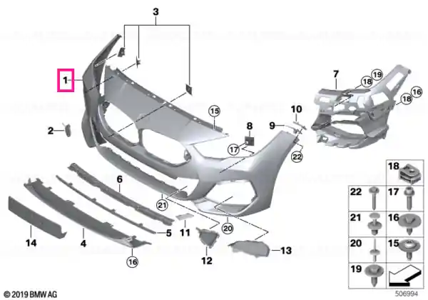 Reducere de preț Ornament pumper, grunduit PDC - BMW