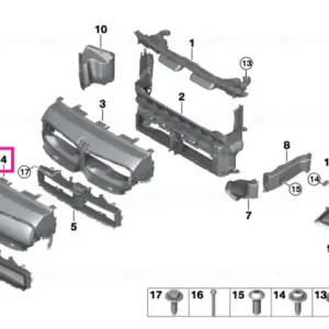 Disponibil imediat Air duct with air flap control, upper - BMW