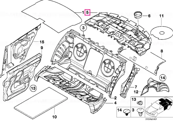 Preț redus Sound insulation for upper partit.trunk - BMW