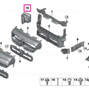 Preț redus Air duct, exterior radiator, right MPA - BMW