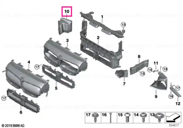 Preț redus Air duct, exterior radiator, right MPA - BMW