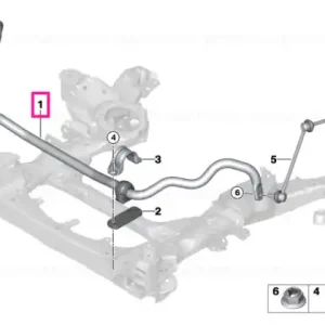 Livrare rapidă Stabilizer front with rubber mounting - BMW