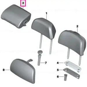 Super ofertă Folding headrest,leather, middle rear COGNAC - BMW