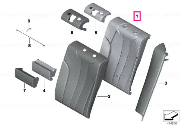 Plată sigură Foam section, backrest, right - BMW