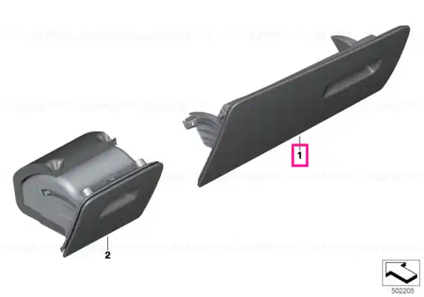 Lid, glove box, leather COFFEE - BMW Plată securizată