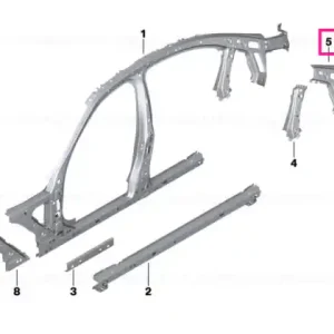 Reducere extra C-pillar reinforcement, right - BMW
