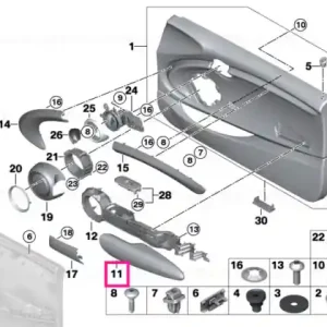 Armrest, door, right CARBON BLACK - BMW - Mini Livrare rapidă