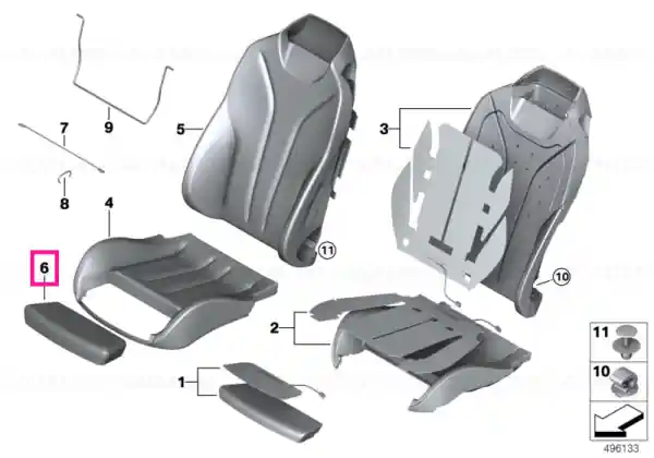 Reducere extra Capac suport coapse SCHWARZ - BMW