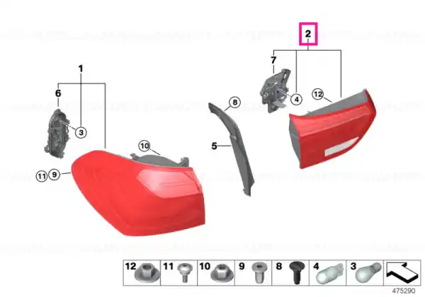Rear light in trunk lid, right - BMW Cumpărături sigure