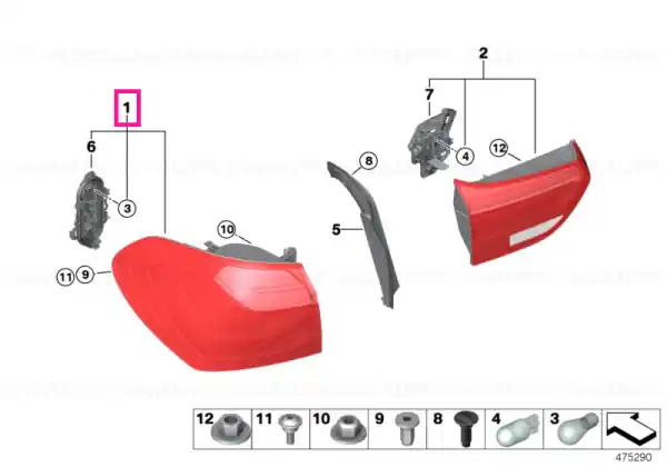 Rear light in the side panel, right - BMW Disponibil imediat