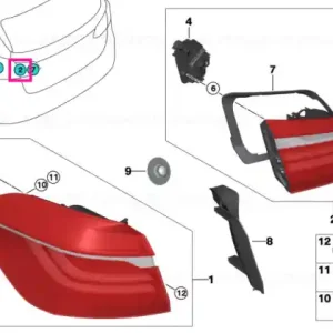 Doar azi Rear light in trunk lid, left - BMW