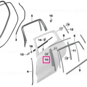 Finisher window frame B-pillar RR door SHADOWLINE - BMW Preț redus