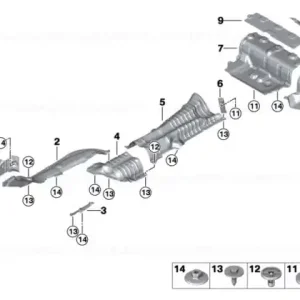 Discount Heat insulation, rear silencer, right - BMW