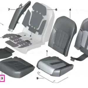 Capac scaun confort, piele perf., stânga, LCSW SCHWARZ - BMW Discount