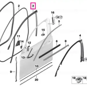 Reducere extra Right window guide - BMW