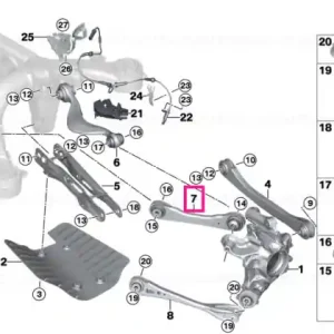 Plată securizată Guiding suspens. link w rubber mount lft - BMW