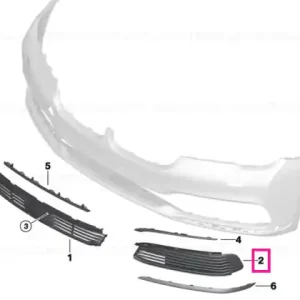 Grille, air inlet, open, right BASIS - BMW Reducere specială