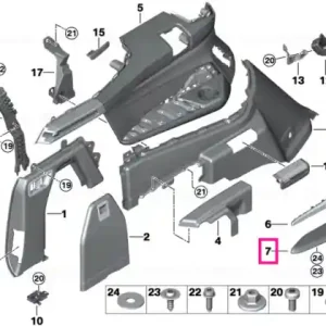 Armrest, leather, rear left TARTUFO - BMW Calitate înaltă