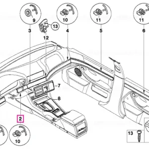 Decorative strip, dashboard centre left SCHWARZ - BMW Discount
