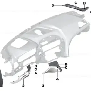 Side trim, 'Airbag off', leather, right SCHWARZ - BMW Retur ușor