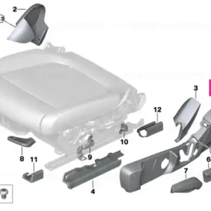 Trim scaun exterior stânga SCHWARZ - BMW Livrare gratuită