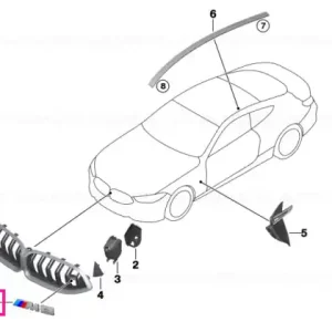 Cumpără online BMW badge front radiator grill left M8 COMPETITION