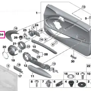 Trim ușă secțiune față dreapta PIANO BLACK - BMW - Mini Preț promoțional