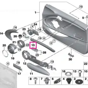 Trim ușă secțiune spate stânga PIANO BLACK - BMW - Mini Mai ieftin