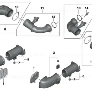 Retur ușor Intake duct, right ZYL. 1-4 - BMW