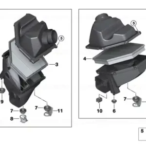 Intake silencer right ZYL. 1-4 - BMW Retur ușor