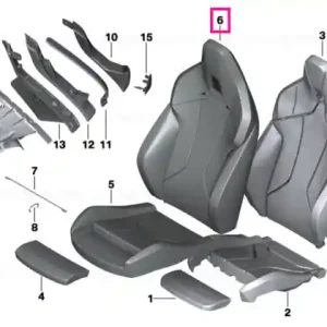 Husă spătar sport piele stg COGNAC - BMW Reducere extra