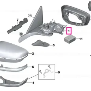 Heated outside mirror, memory bus, left - BMW Mai ieftin