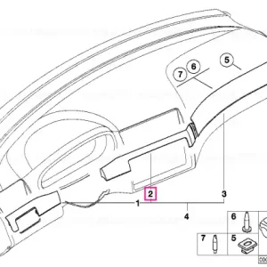 Plată sigură Decorative strip, dashboard centre RAUCHGR. PAPPEL - BMW