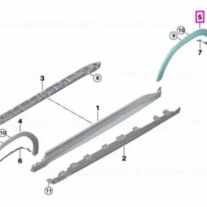 Ornament pasaj roata spate dreapta, grunduit (MSP) - BMW X6 G06 Cumpără online
