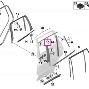 Bestseller Capac cadru geam usa spate stanga ALU HGL - BMW