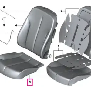Plată securizată Husă scaun baza piele stanga SCHWARZ - BMW