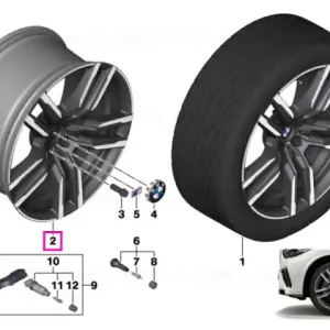 Reducere extra Janta aliaj usor - M Performance Double Spoke 808M - Bicolor/Gri - 11Jx21 ET:48 - BMW X5 M F95, X6 M F96