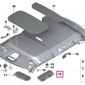 Sun visor, side, right SATELLITE GREY - BMW - Mini Lichidare de stoc