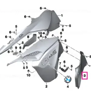 Retur ușor Knee guard, right ROHTEIL / BLANK - BMW Motorrad