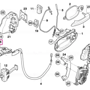 Door handle, inside left SCHWARZ - BMW Noutate