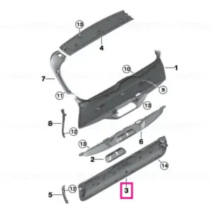 Retur gratuit Panou ornament capota spate SCHWARZ - BMW